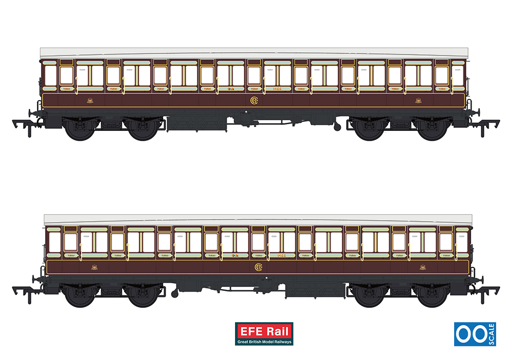EFE Rail E86029 54ft non-Corridor Third Caledonian Railway Plum & Off-White